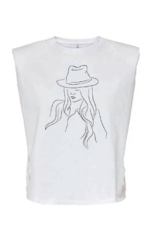 Kids Only Top Jen Shoulder Print White