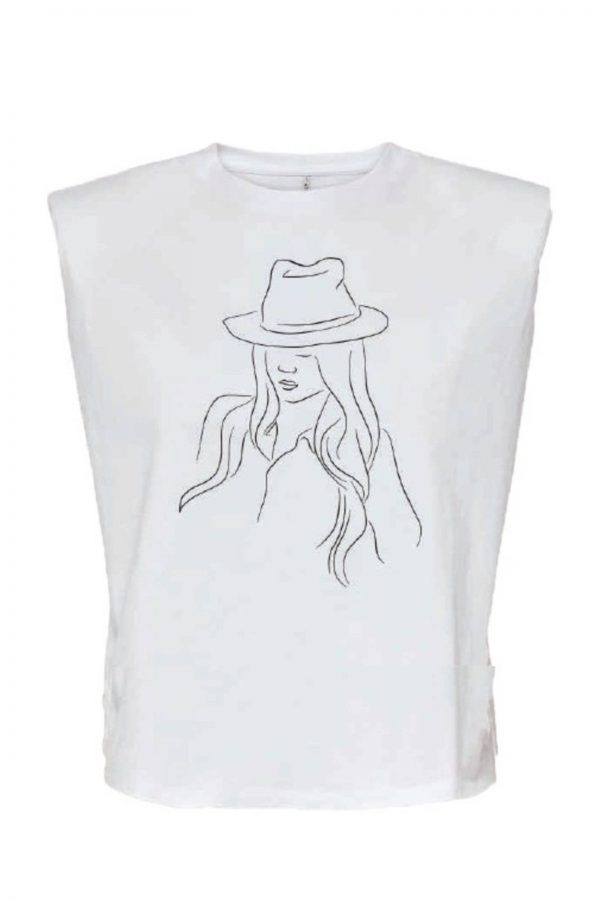 Kids Only Top Jen Shoulder Print White