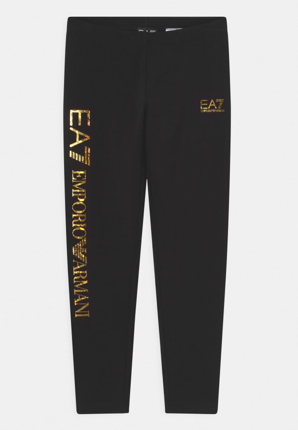 Emporio Armani EA7 Black & Gold Cotton Leggings