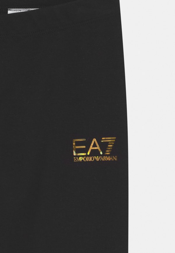 Emporio Armani EA7 Black & Gold Cotton Leggings - Image 2