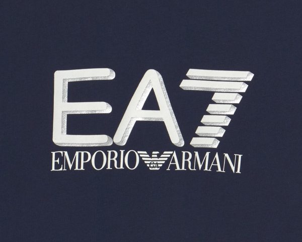 Emporio Armani EA7 hooded sweatshirt with logo Navy - Image 2