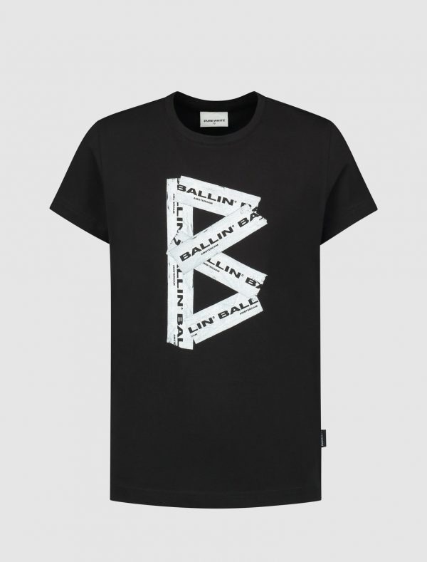 Ballin Amsterdam T-Shirt TAPE ZWART