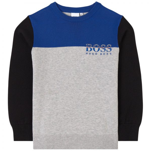 Hugo Boss Block Knitted Sweater Grey