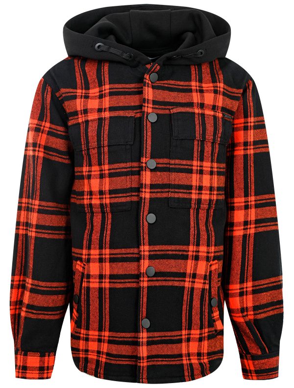 Antony Morato Shacket black / red met zwarte hood / capuchon