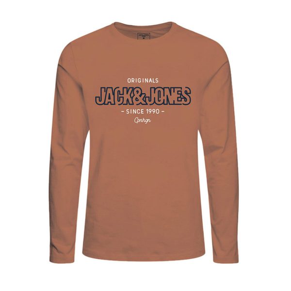 Jack & Jones Longsleeve SURFACE BRANDING TEE - Raw Sienna