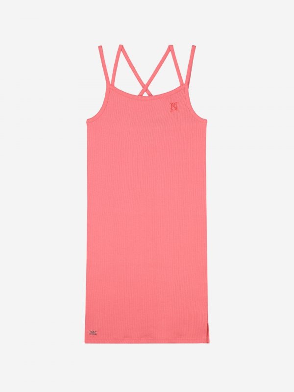 NIK&NIK FITTED JURK RIB DRESS Pink