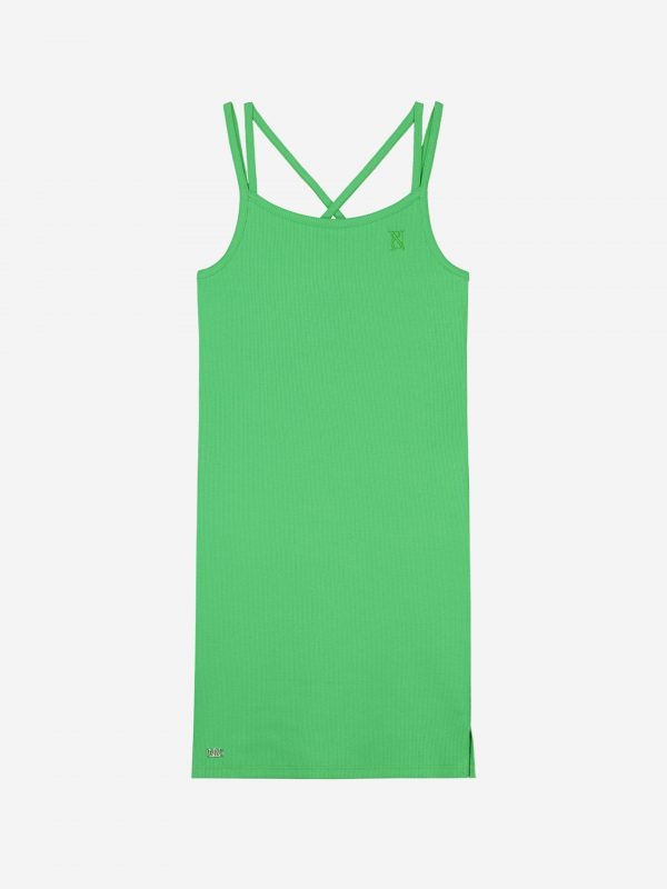Nik & Nik NIK&NIK FITTED JURK RIB DRESS Green
