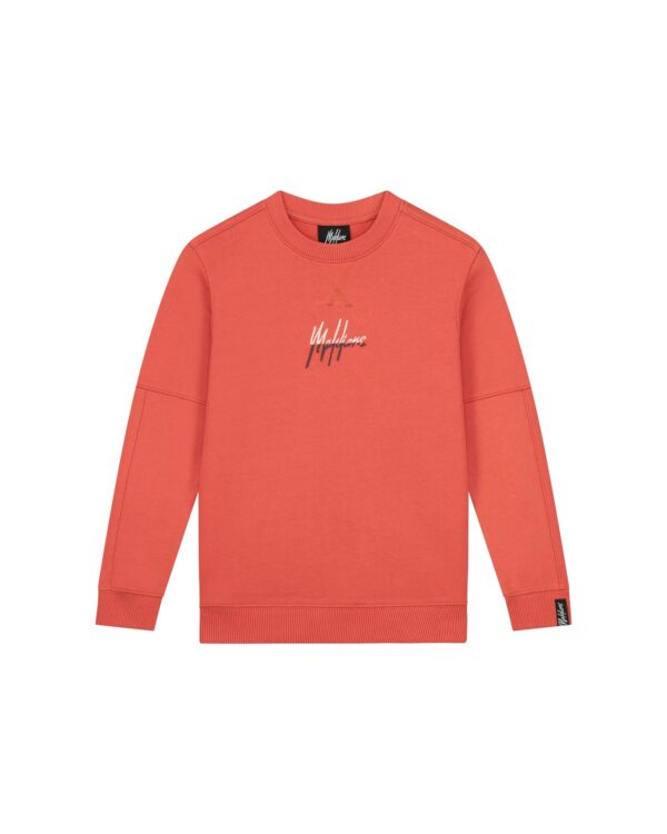 MALELIONS SPLIT ESSENTIALS SWEATER - RUST/IRON GREY