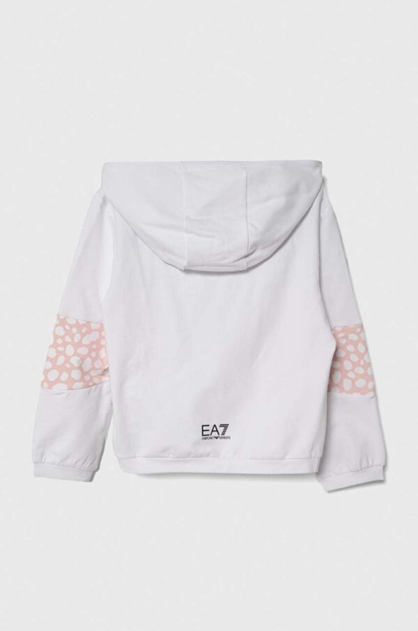 Emporio Armani EA7 Graphic Series stretch-cotton hooded sweatshirt White - Image 2