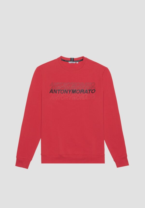 Antony Morato  SLIM FIT SWEATSHIRT IN SOFT STRETCH COTTON Red
