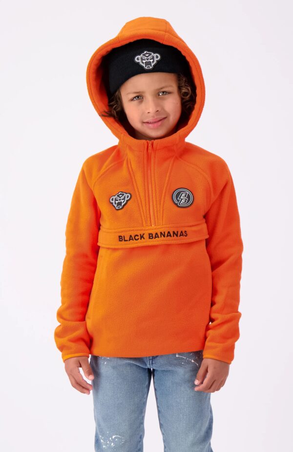 Black Bananas Anorak Fleece Hoody Orange - Image 3