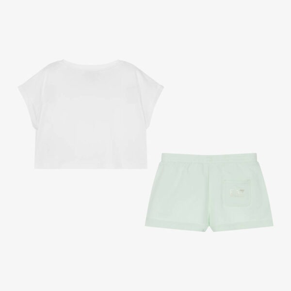 Emporio Armani EA7 White & Mint Green Cotton Set - Image 2