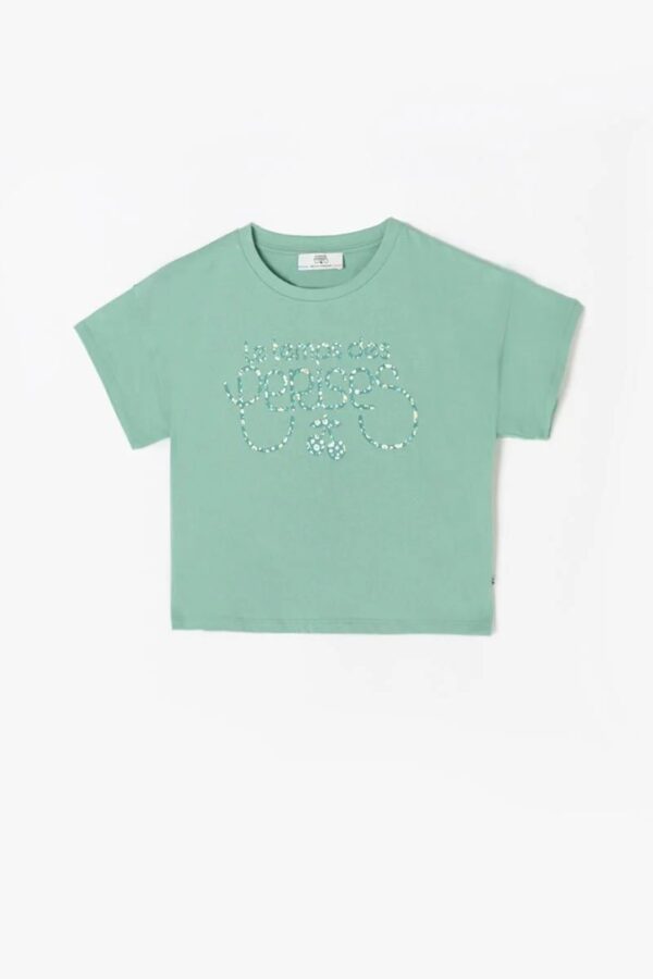 Le Temps Des Cerises Green printed Anwargi T-shirt