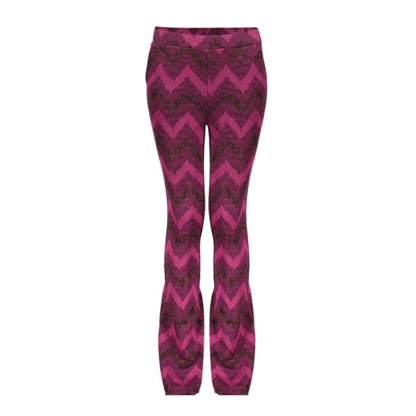 Geisha flare broek met zigzag print