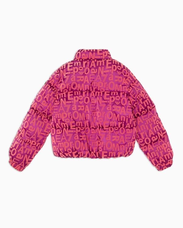 Emporio Armani EA7 Jas Logo all over Fuchsia maat 14 - Image 3