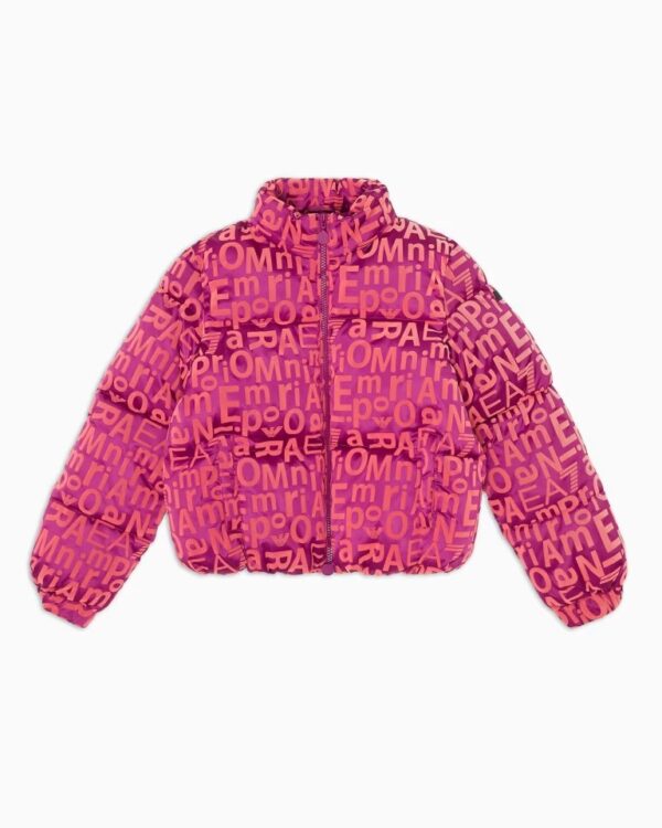 Emporio Armani EA7 Jas Logo all over Fuchsia maat 14