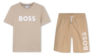 BOSS Set T-shirt en zwemshort Beige