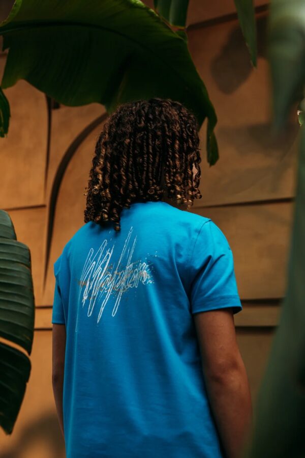Malelions Splash T-Shirt  Aqua Blue - Image 2