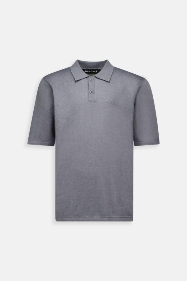 AIRFORCE KNITTED POLO SHIRT Pewter