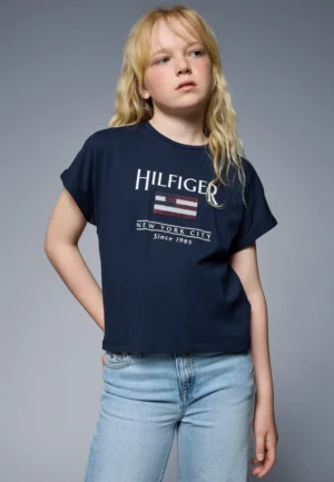 Tommy Hilfiger T-Shirt SEQUINS FLAG dark night navy