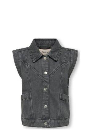 Only Kogkennedy gilet light grey denim