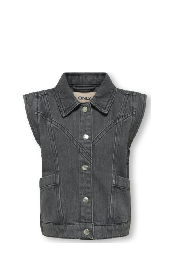 Only Kogkennedy gilet light grey denim