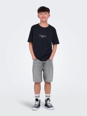 Only OSJEDGE Mid rise Straight fit Shorts Grey Denim