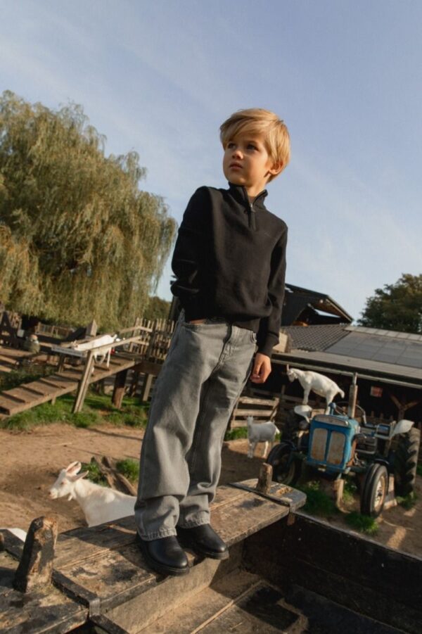 AIRFORCE KNITWEAR QUATER ZIP Black