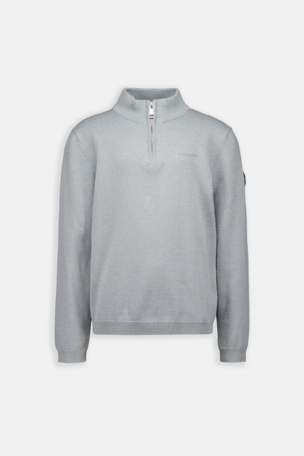 AIRFORCE KNITWEAR QUATER ZIP Limestone