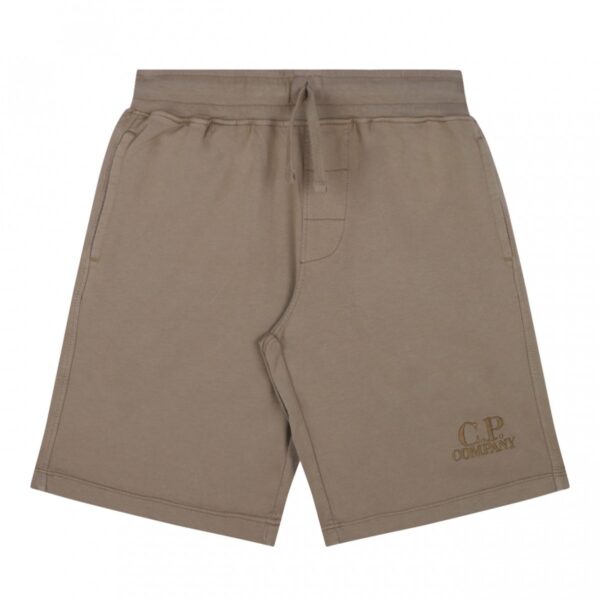 C.P. Company Beige Logo Print Shorts