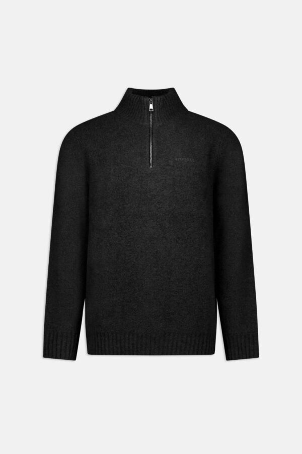 AIRFORCE KNITWEAR QUATER ZIP Black - Image 2