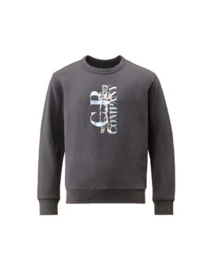 C.P. Company Diagonal Fleece Crewneck Sweatshirt Grey