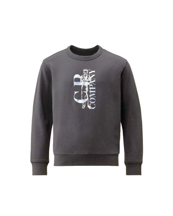 C.P. Company Diagonal Fleece Crewneck Sweatshirt Grey