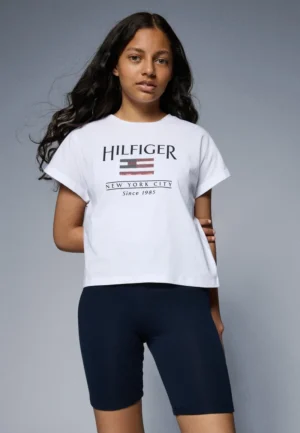 Tommy Hilfiger T-Shirt SEQUINS FLAG white