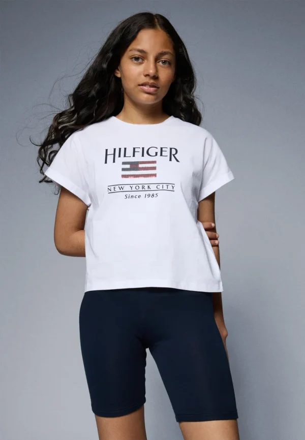 Tommy Hilfiger T-Shirt SEQUINS FLAG white