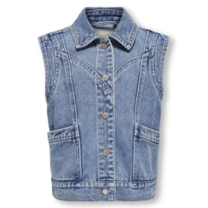 Only Kogkennedy gilet light blue denim