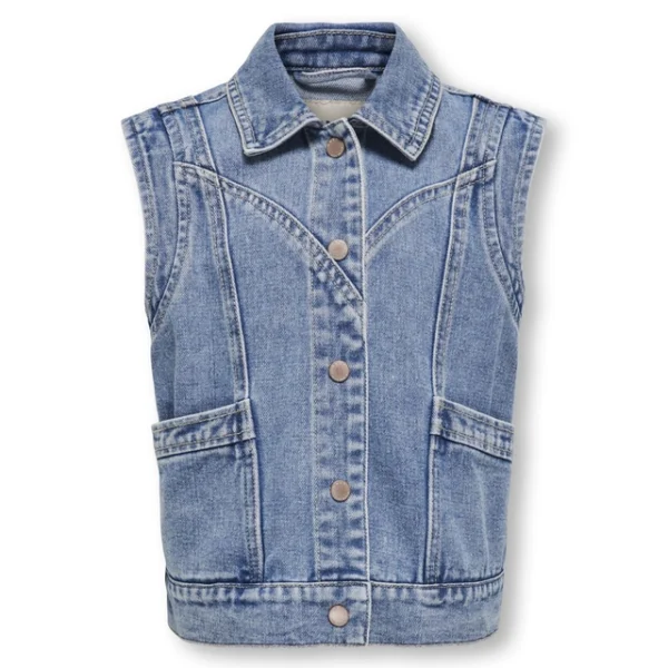 Only Kogkennedy gilet light blue denim