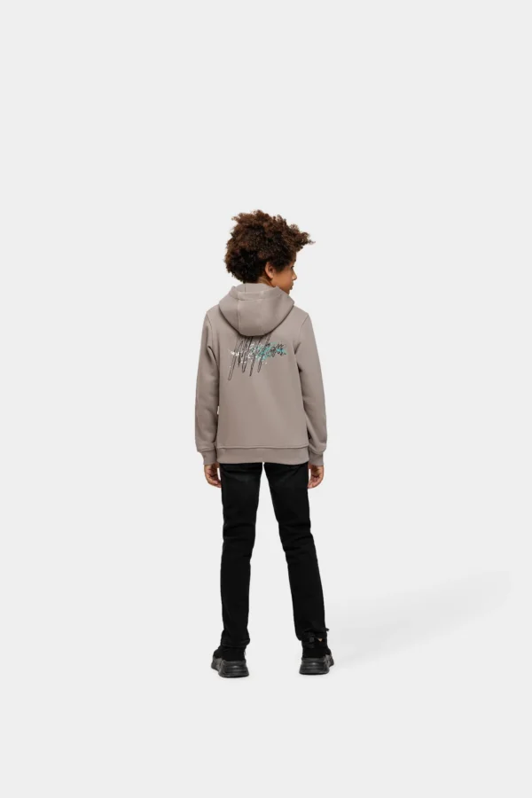 Malelions Splash Hoodie Grey Brown - Image 2