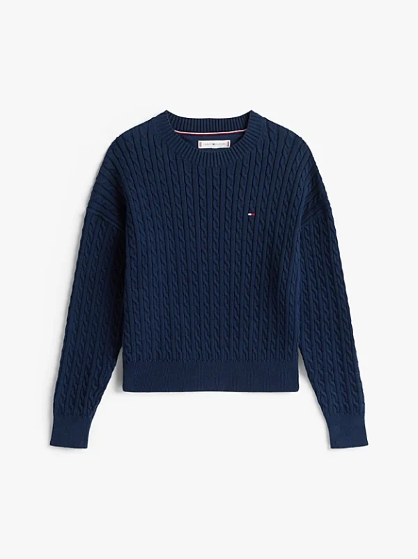 Tommy Hilfiger Kabeltrui Navy - Image 2