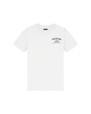 Malelions Relaxed Knitted Collar T-Shirt  White