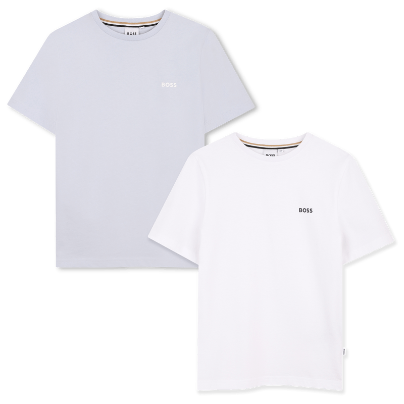 BOSS Set van 2 T-shirts LICHT BLAUW WIT