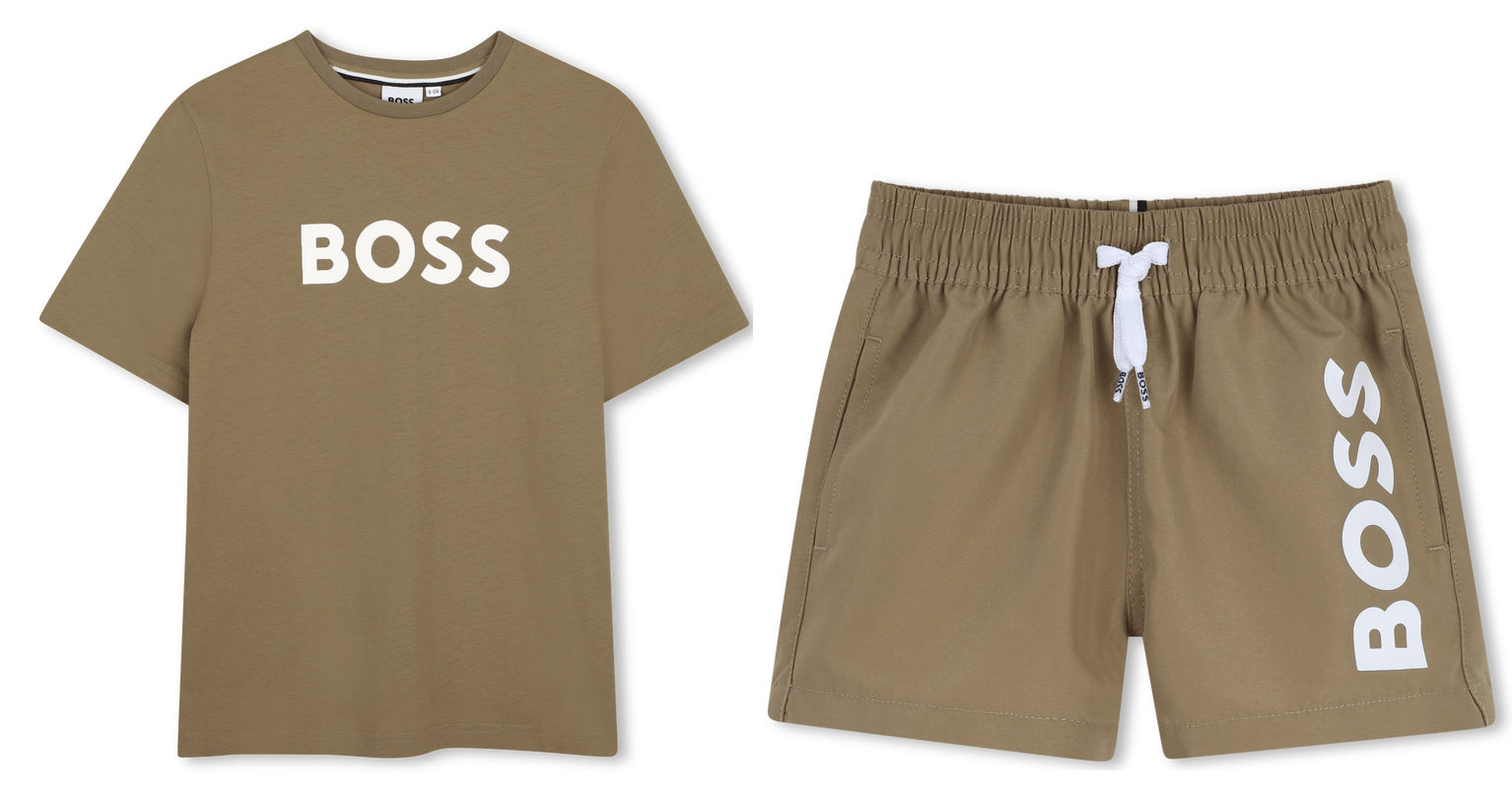 BOSS Set T-shirt en zwemshort Dark Stone