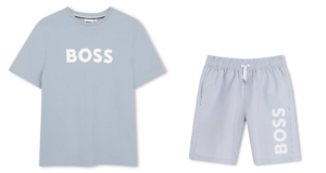 BOSS Set T-shirt en zwemshort Pale Blue