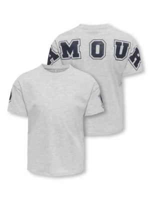 ONLY T-shirt KOGAMOURA Light Grey Melange