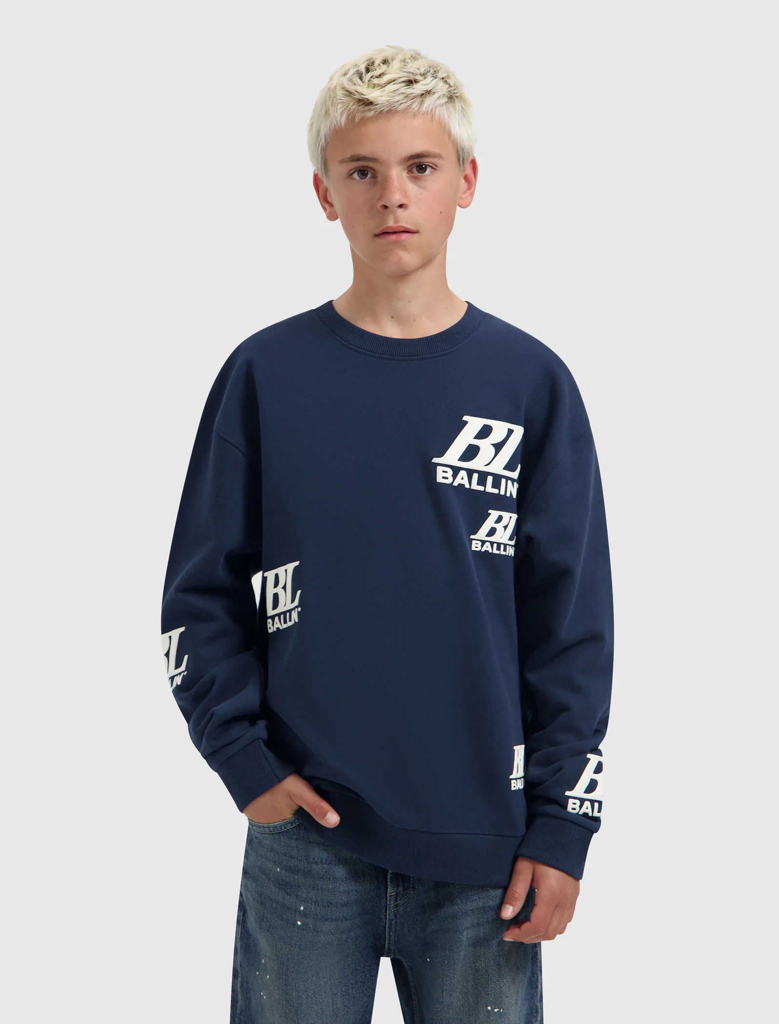Ballin Multi-Monogram Crewneck Navy
