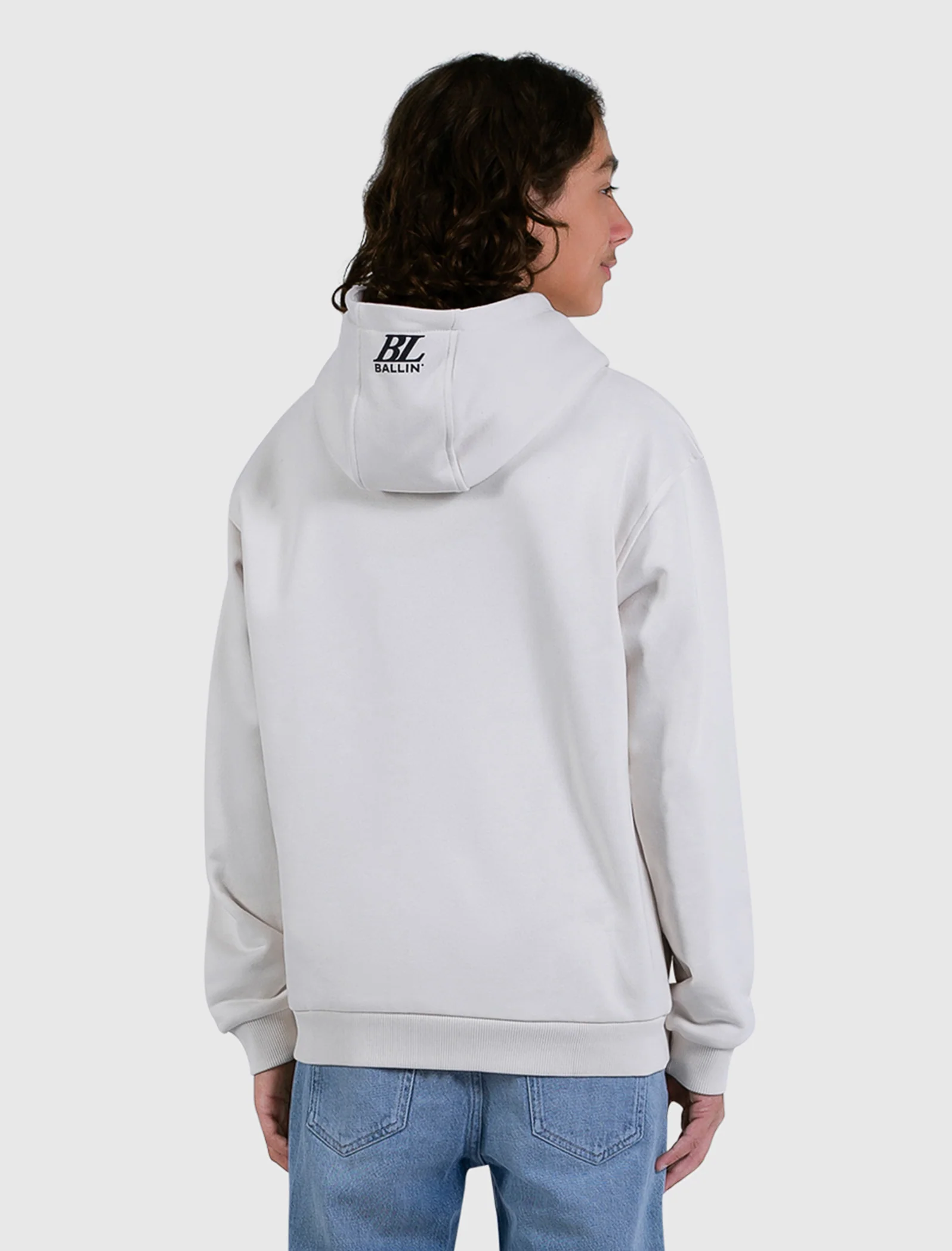 Ballin Semi-Hidden Monogram Hoodie Ecru - Afbeelding 2