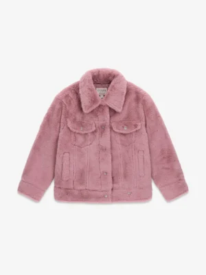 Guess Faux Fur Jacket in Pink