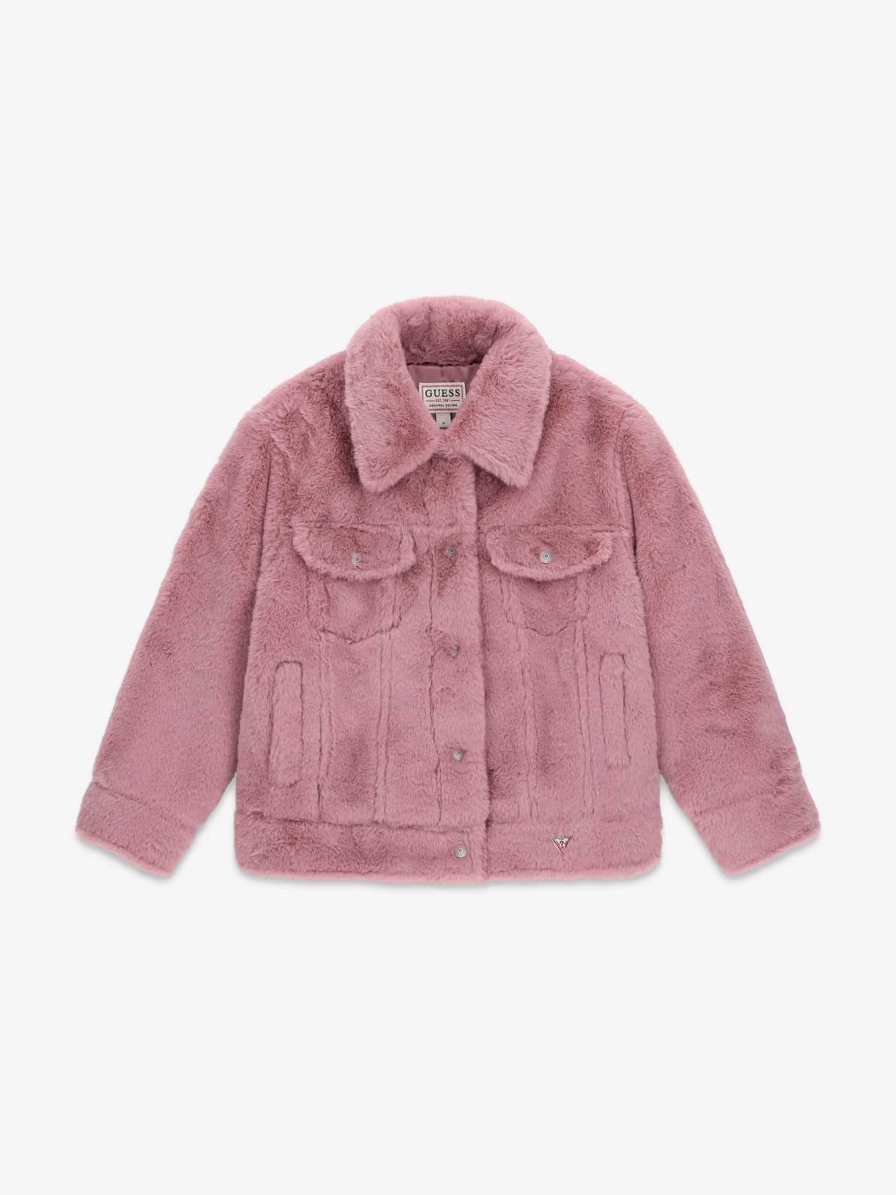 Guess Faux Fur Jacket in Pink