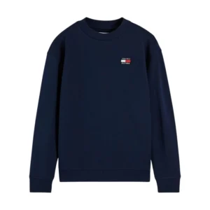 Tommy Hilfiger Flag Logo Crew Neck Sweatshirt Navy
