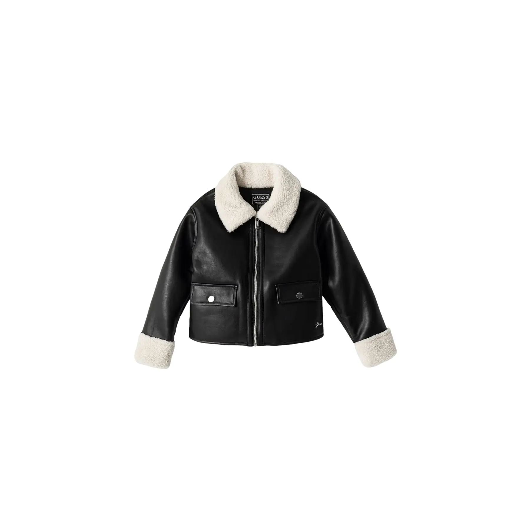 Guess PU Leder en Sherpa jas